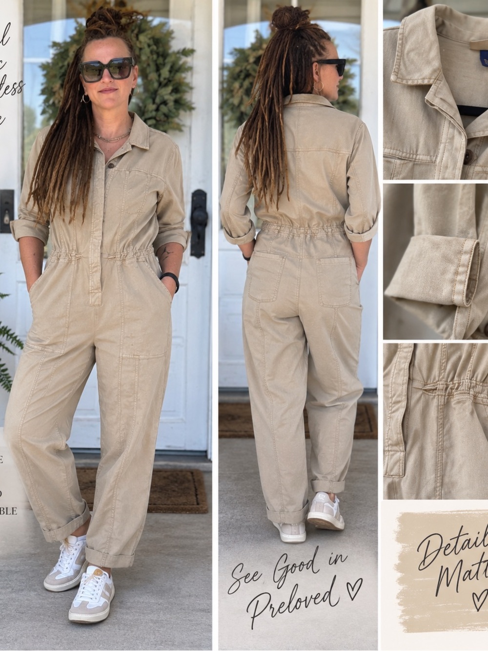 Universal Thread Khaki Utility Cotton Jumpsuit